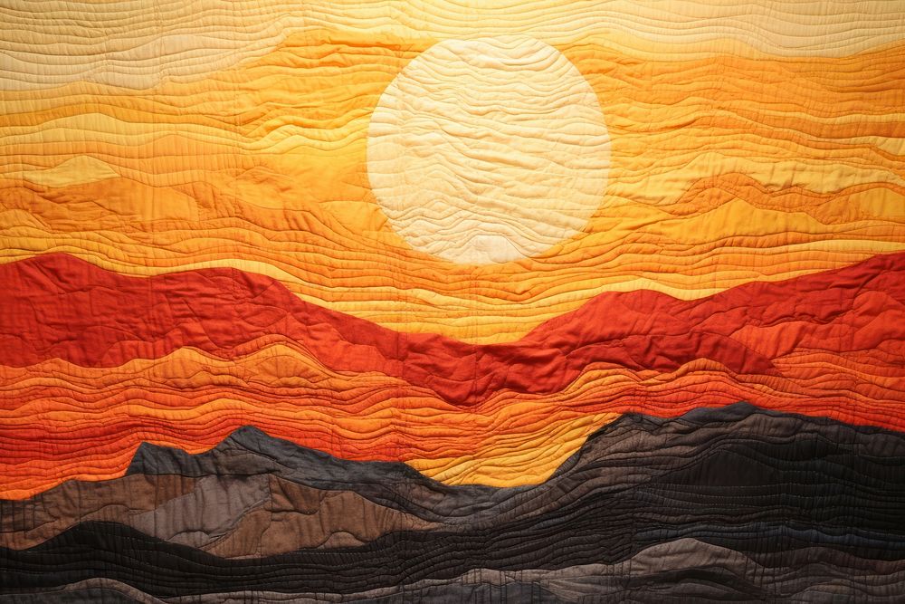 Sunset landscape textile texture.