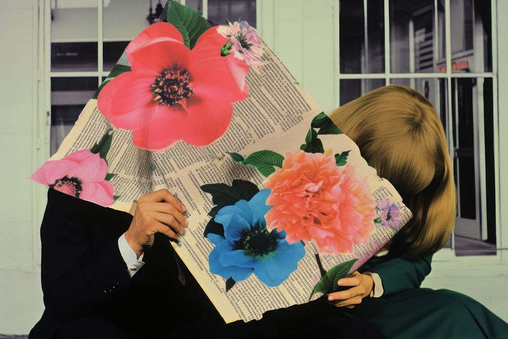 Couple with flower photography portrait reading.