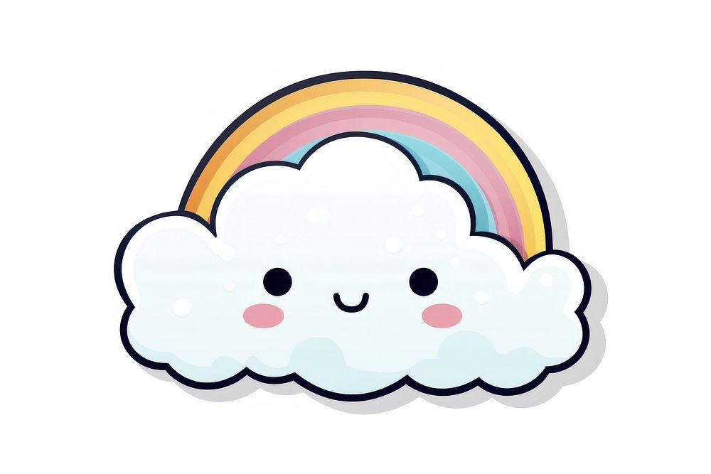 Cloud wihte rainbow nature cloud creativity. AI generated Image by rawpixel.