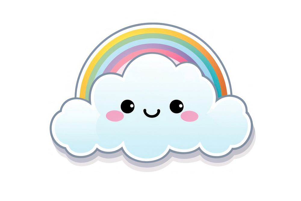 Cloud wihte rainbow nature cloud cute. AI generated Image by rawpixel.