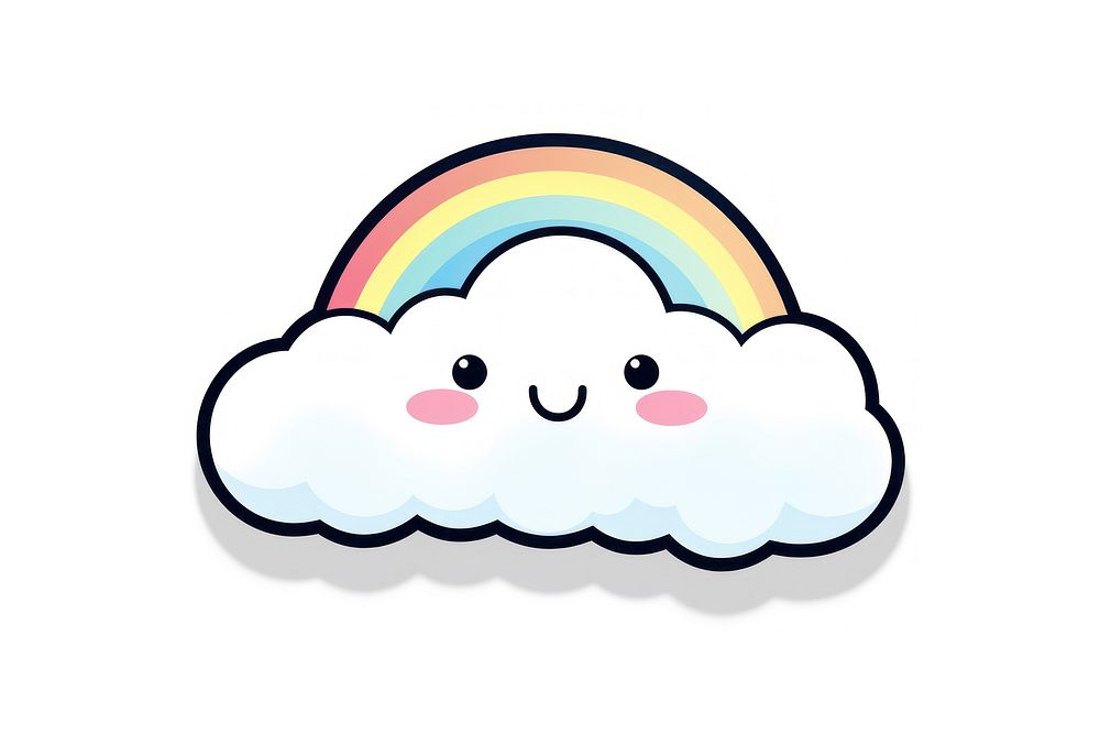 Cloud wihte rainbow nature cloud creativity. AI generated Image by rawpixel.