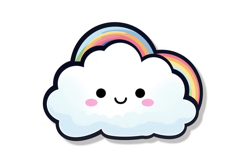 Cloud wihte rainbow cloud white background creativity. AI generated Image by rawpixel.