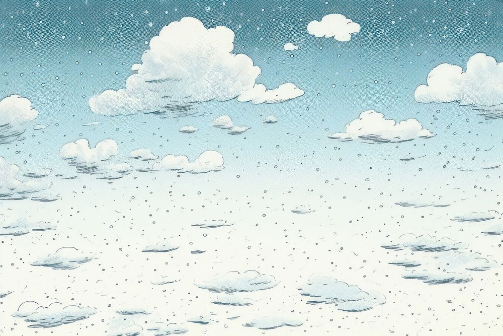 Comic of a cloudy sky outdoors nature snow.