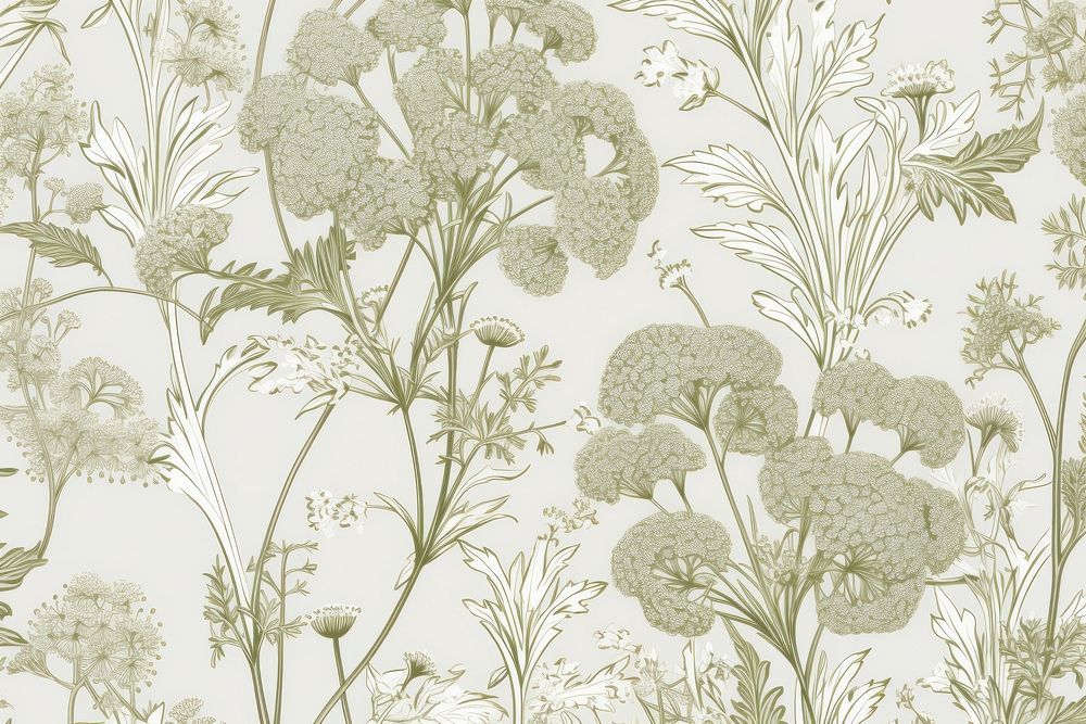 Coriander flower wallpaper pattern sketch.