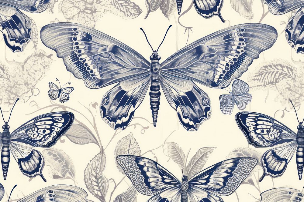 Moth butterfly wallpaper pattern. | Free Photo Illustration - rawpixel