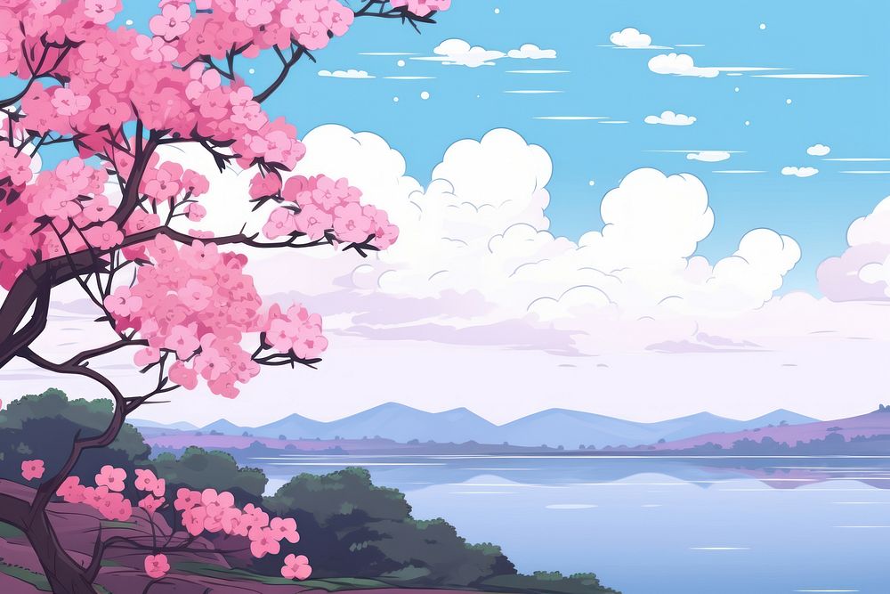 Sakura landscape outdoors blossom.