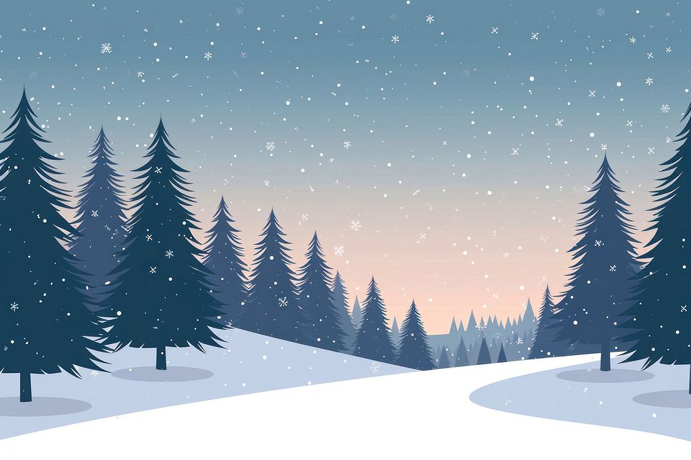 Illustration winter with forest trees landscape outdoors nature plant.