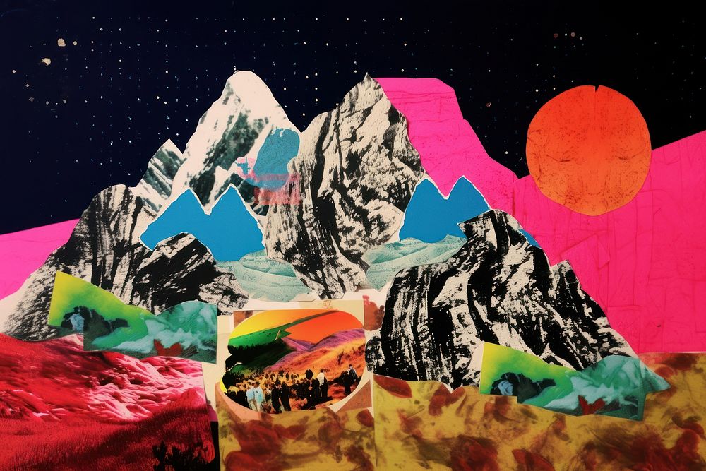 Mountain collage art outdoors. | Premium Photo Illustration - rawpixel