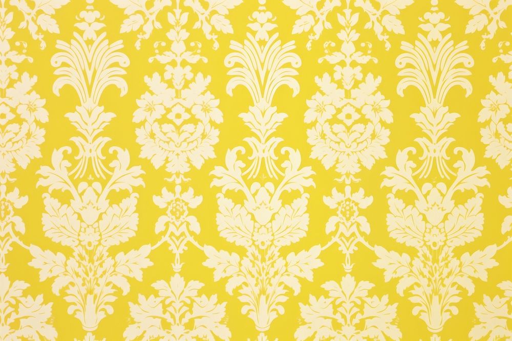 1960s vintage wallpaper yellow damask pattern backgrounds repetition.