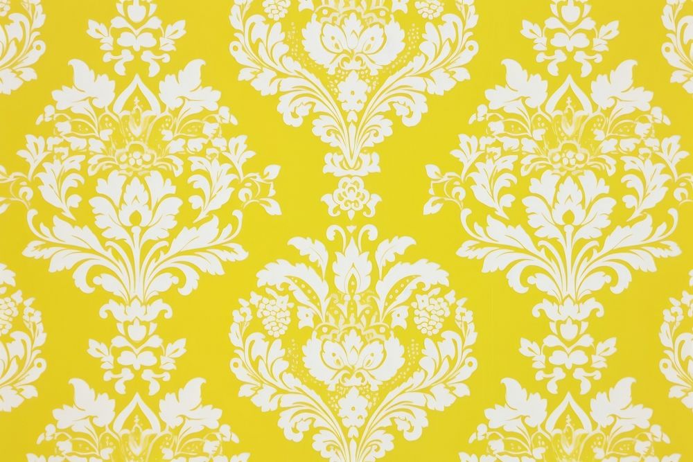1960s vintage wallpaper yellow damask pattern art backgrounds.
