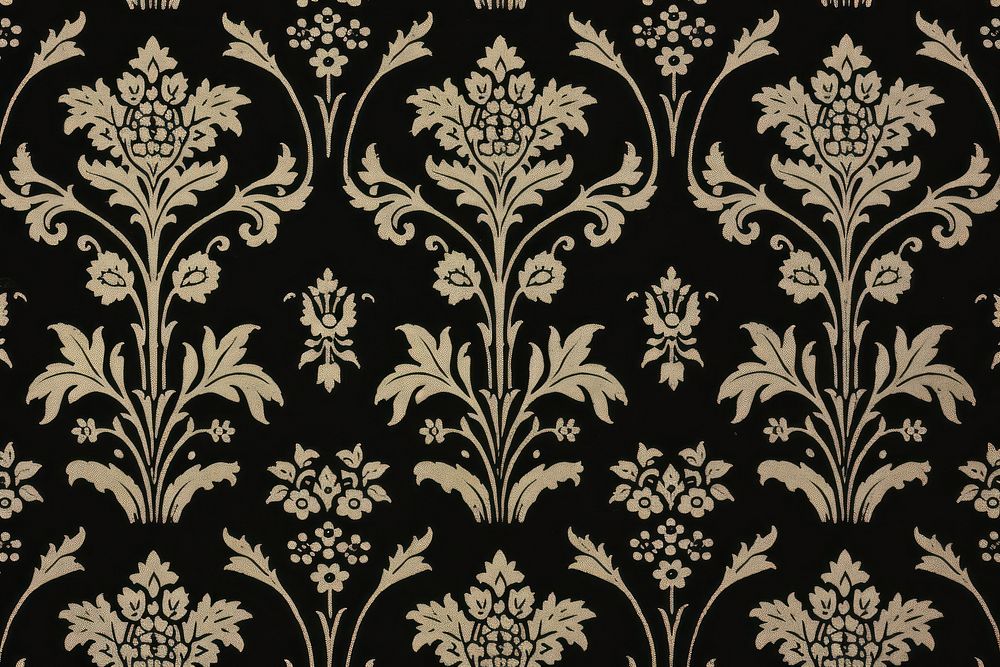 1960s vintage wallpaper black damask pattern art backgrounds.
