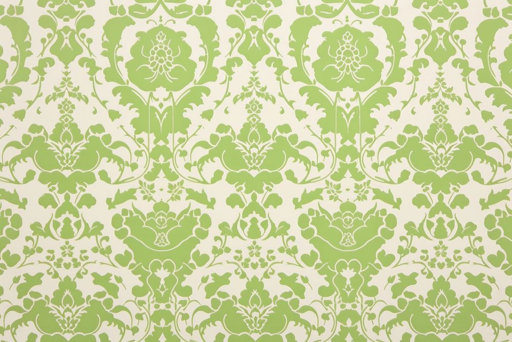 1960s vintage wallpaper green damask pattern art backgrounds.