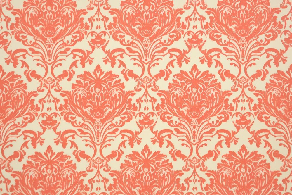 1960s vintage wallpaper red damask pattern art backgrounds.