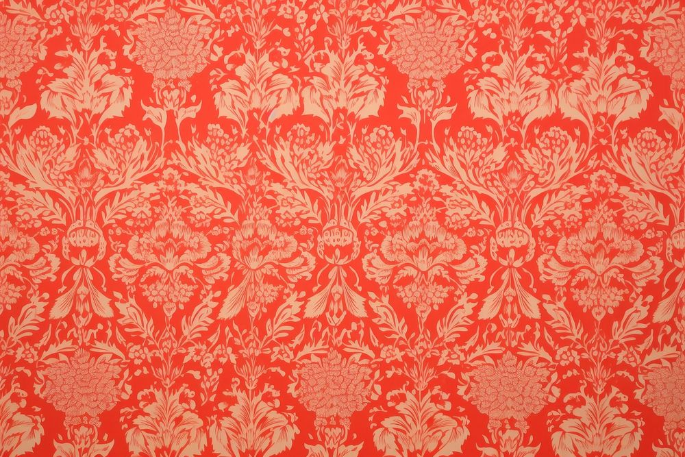 1960s vintage wallpaper red damask pattern backgrounds repetition.