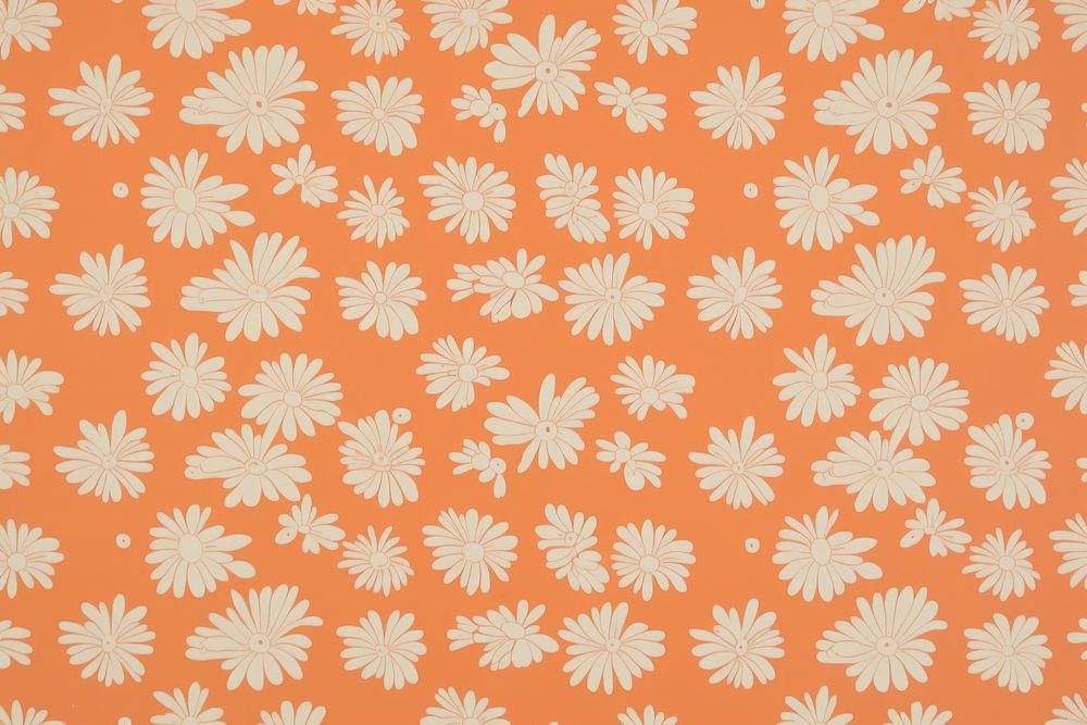 1970s vintage wallpaper white daisies | Premium Photo Illustration ...