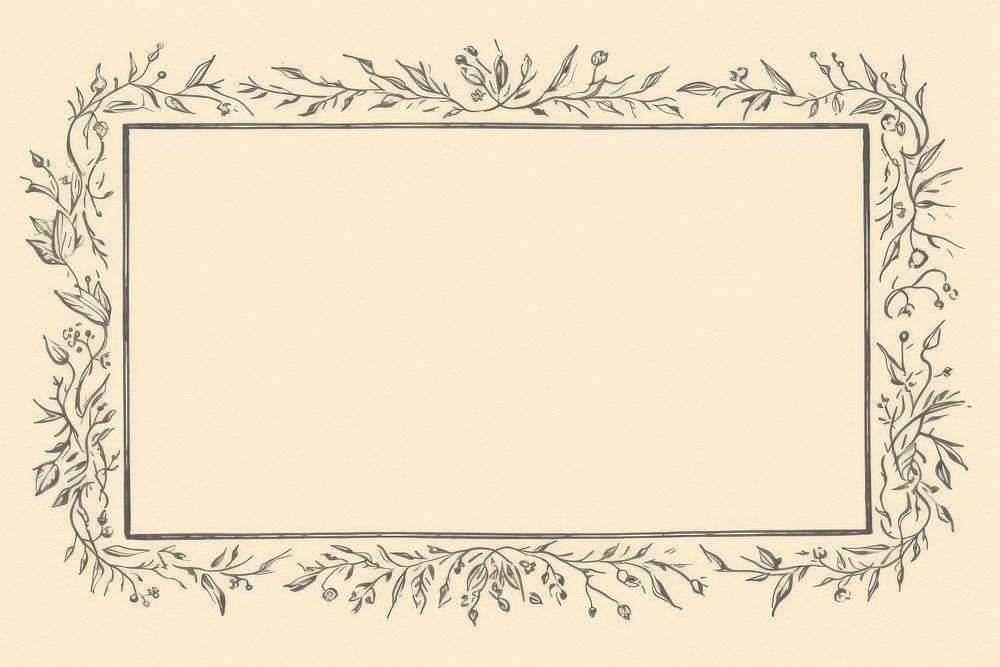 Vintage elegant ornament frame pattern drawing text.