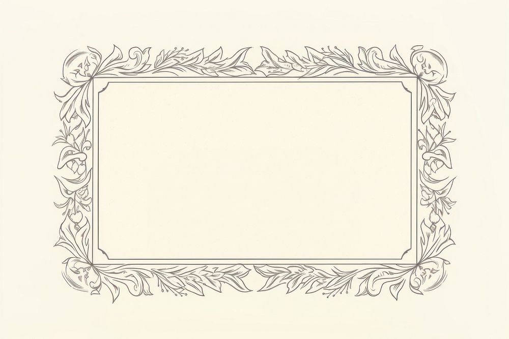 Vintage elegant ornament frame text pattern drawing.