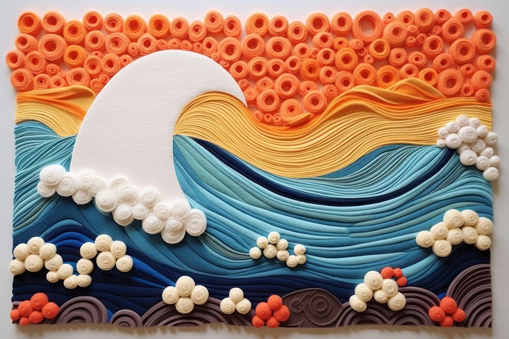 Photo of wave scene art craft creativity.