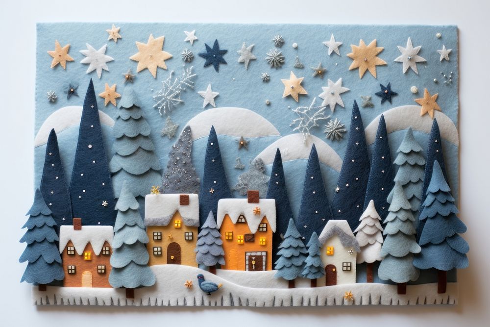 Photo of winter scene christmas craft art.
