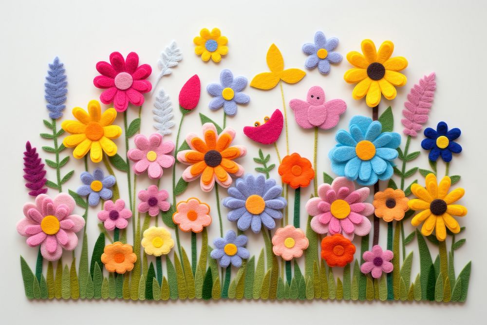Photo of wildflower scene art textile pattern.