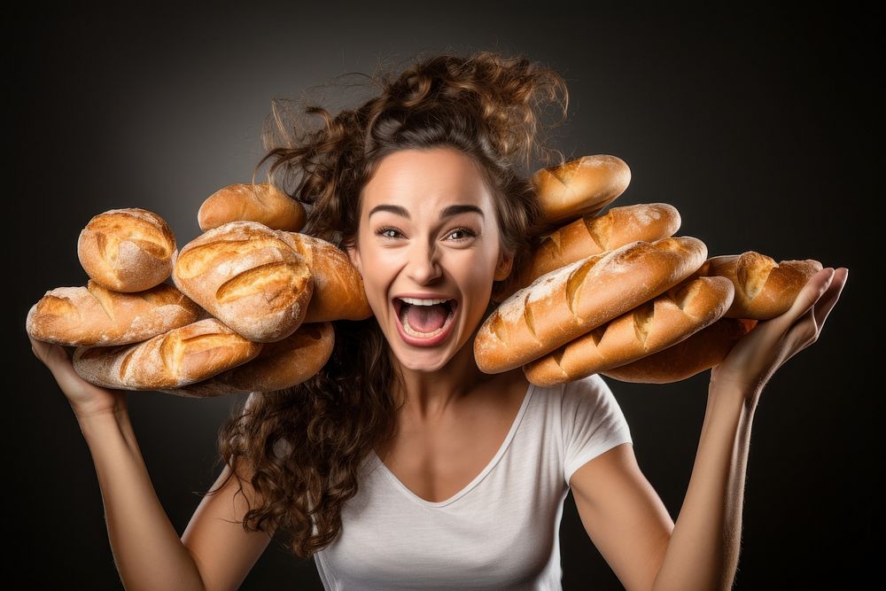 Young woman with breads adult food hairstyle. AI generated Image by rawpixel.