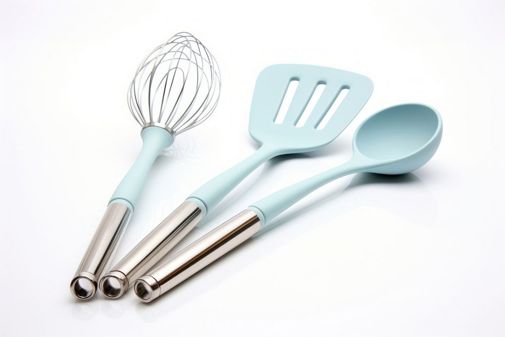 Spoon spatula tool white background.