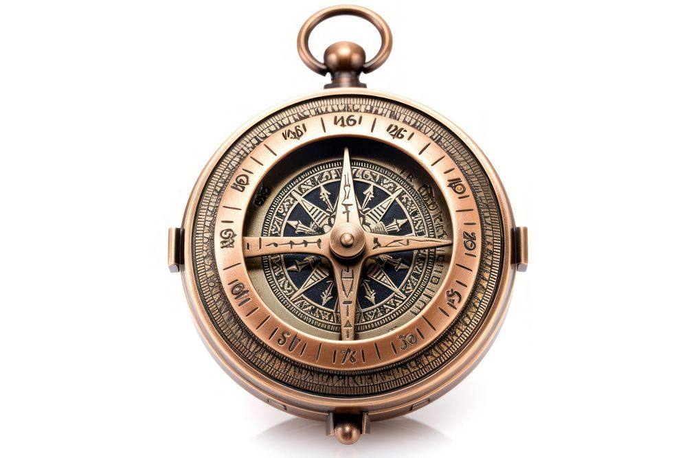 Brass antique compass pendant jewelry locket.