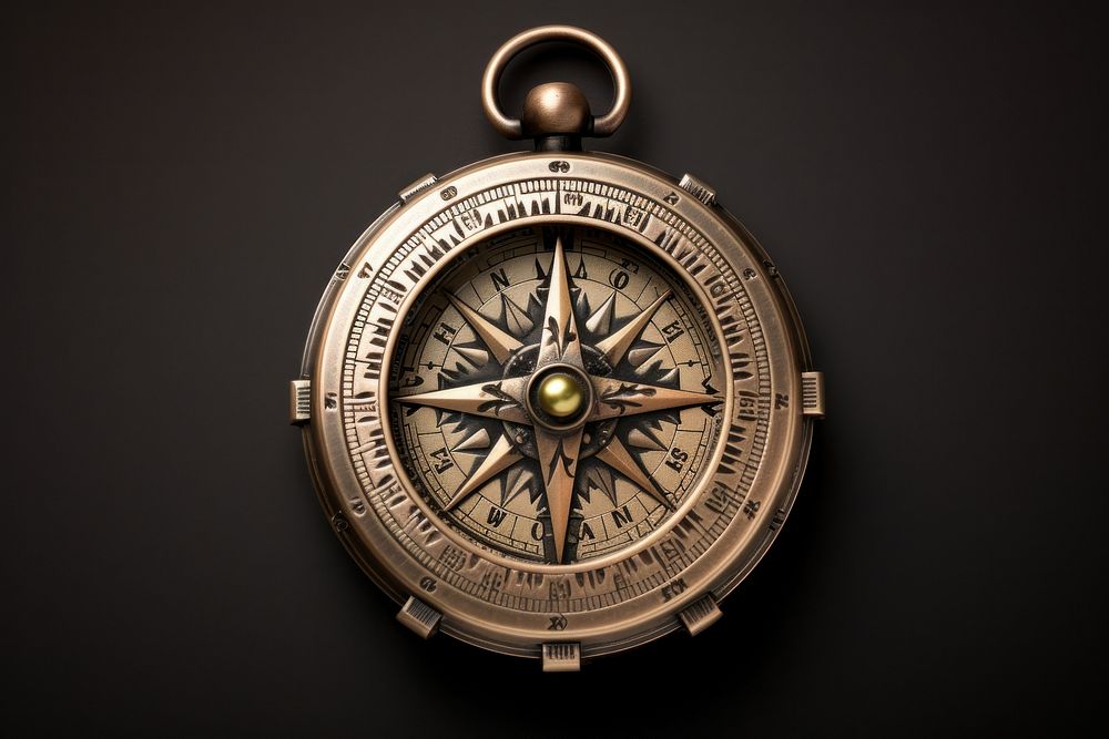 Brass antique compass wristwatch technology accuracy.