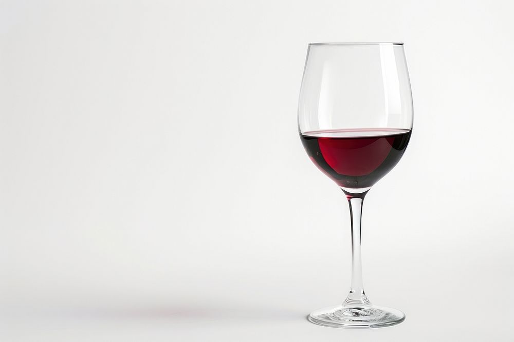 Elegant wine glass drink white background refreshment.