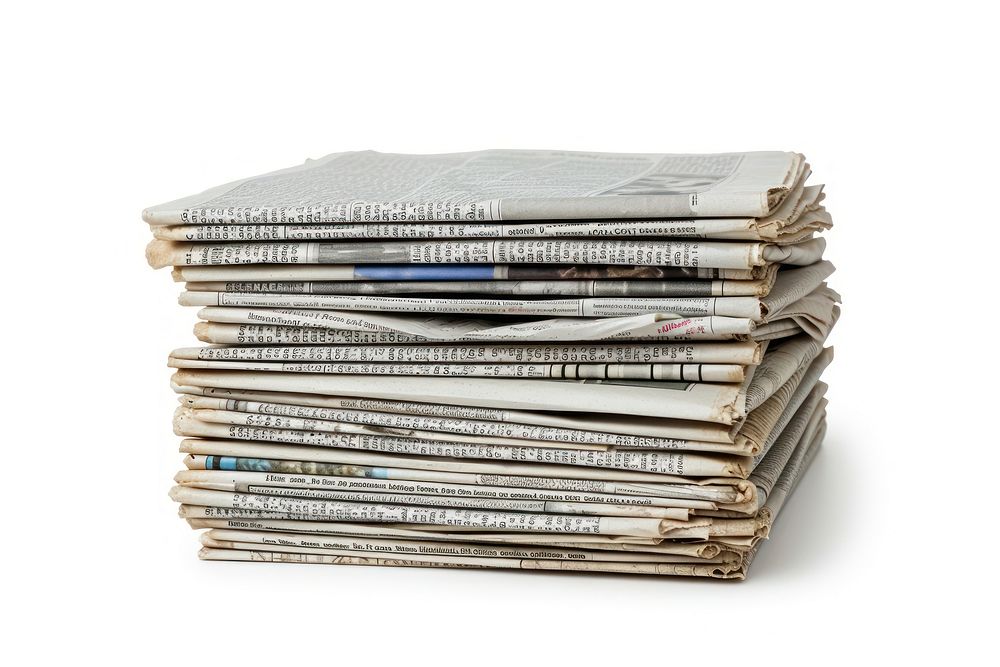 Stack of Newspapers newspaper white background publication.