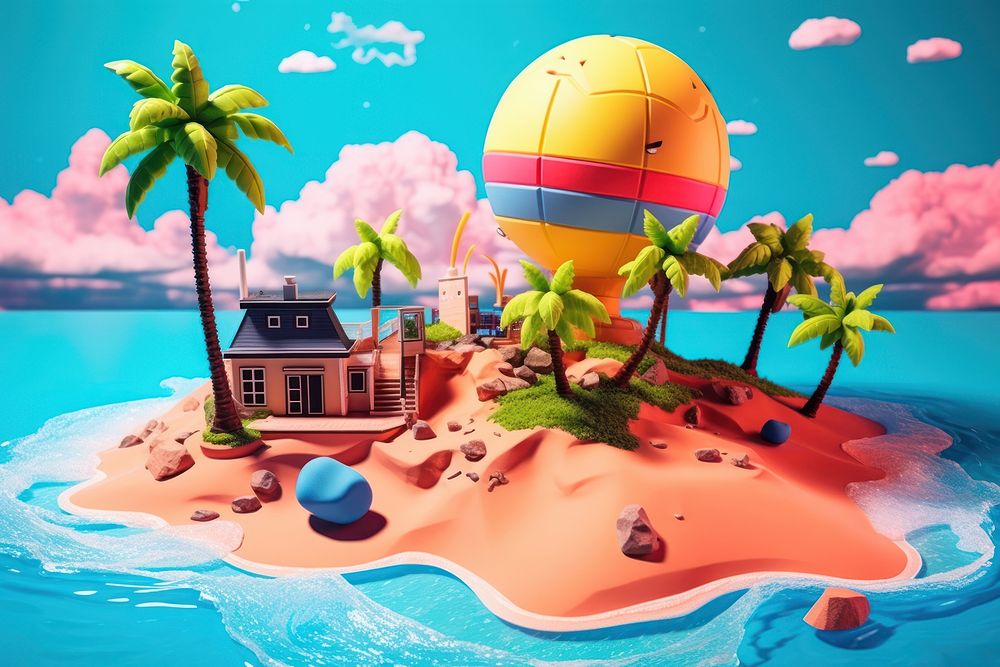  Beach background land outdoors summer. AI generated Image by rawpixel.