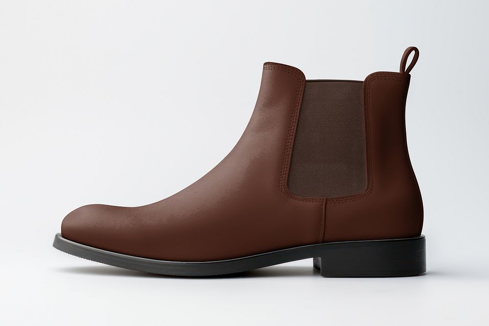 Brown Chelsea boots mockup psd