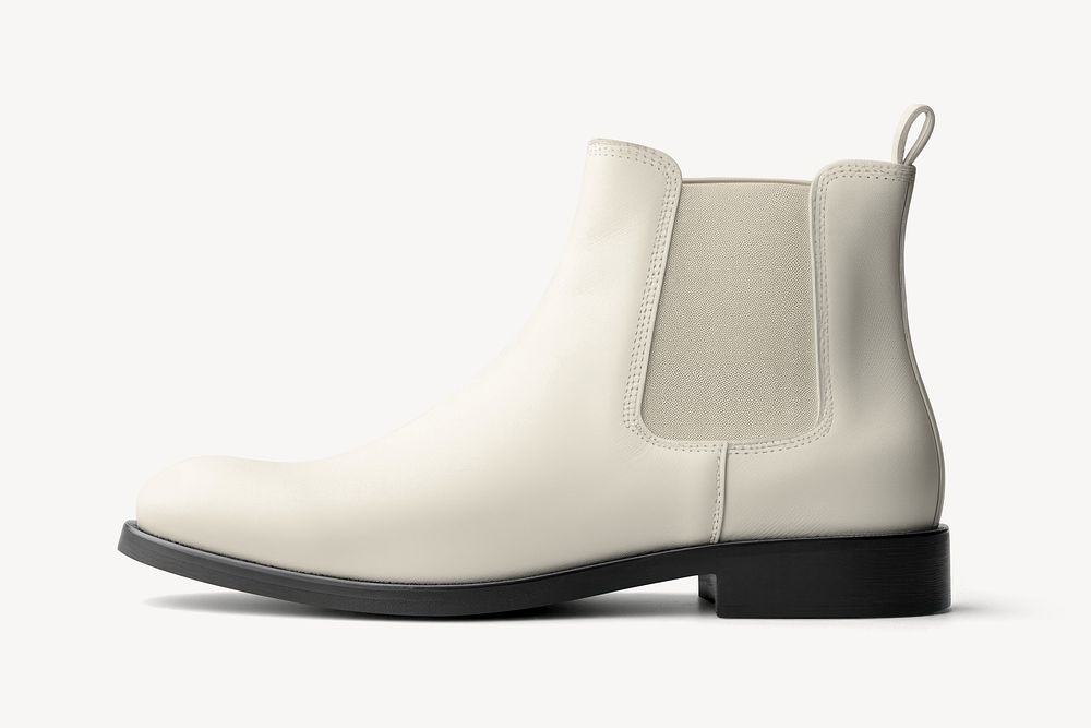 Off-white Chelsea boots mockup psd