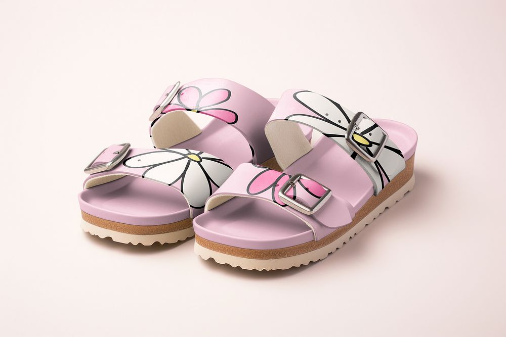 Cute pink floral sandals