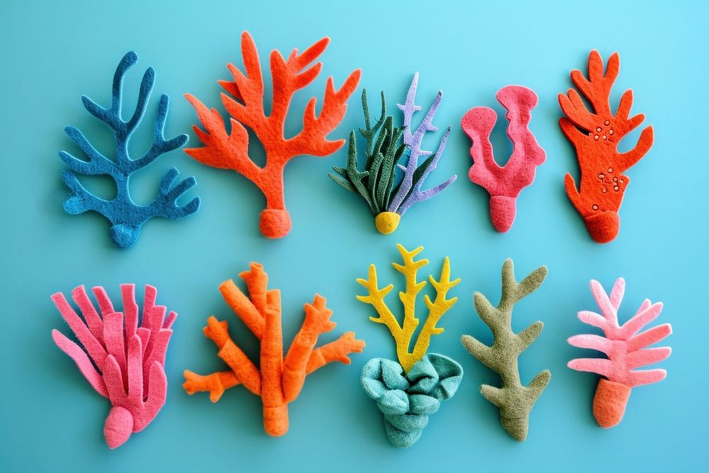 Photo of felt coral reef nature craft art.