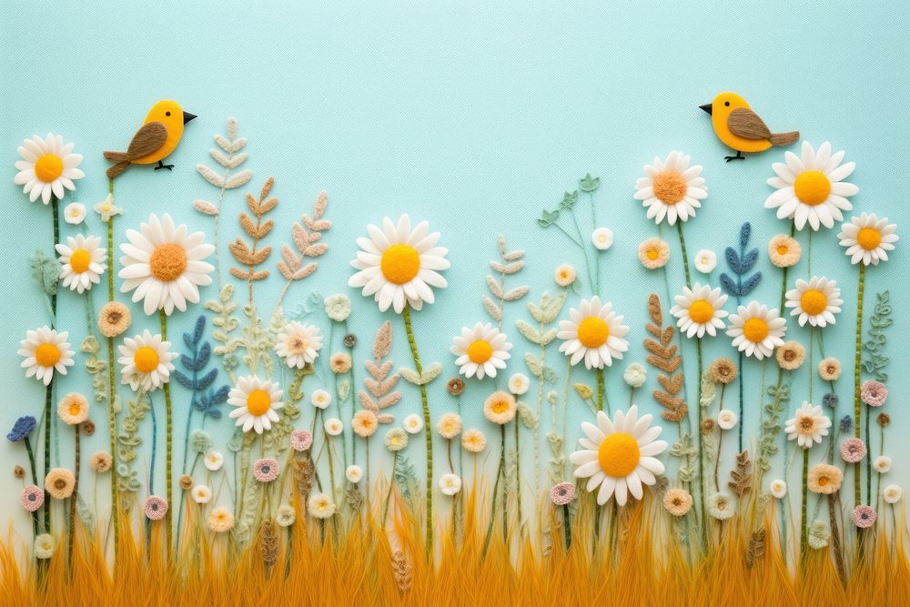 Photo of felt daisy field landscapes sunflower outdoors nature.