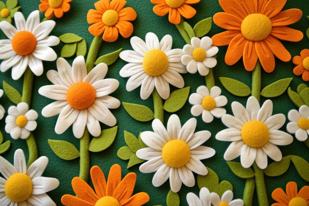 Photo of felt daisy garden backgrounds pattern flower.
