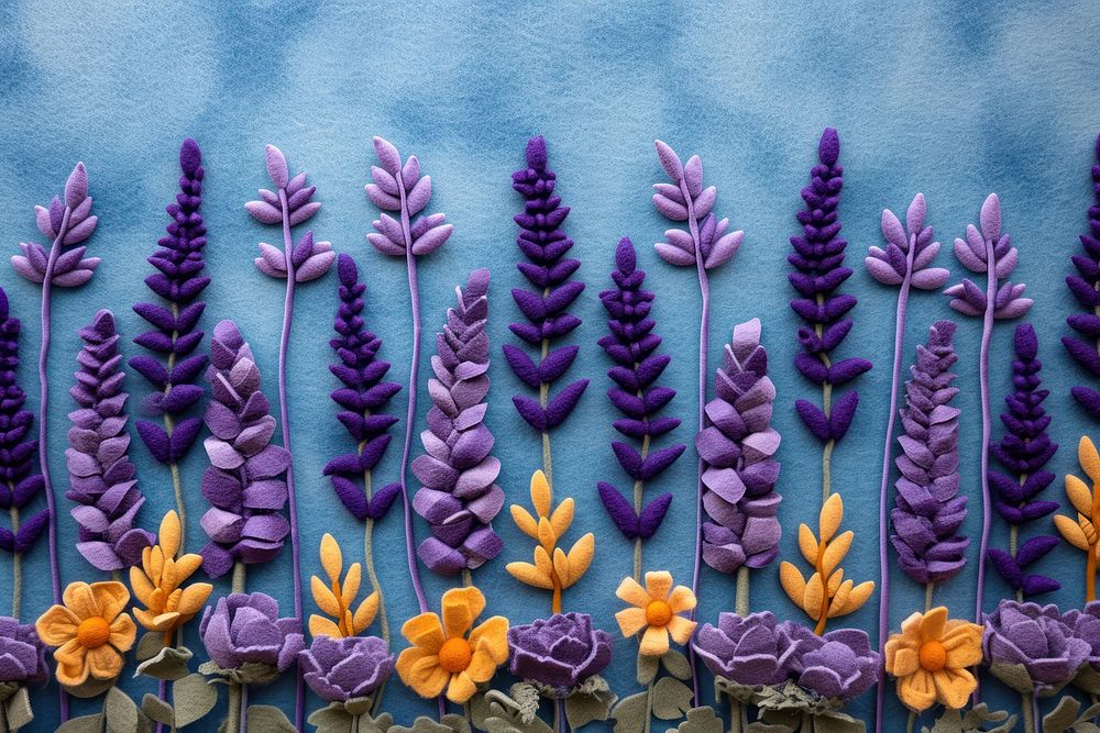 Photo of felt lavender garden backgrounds textile pattern.