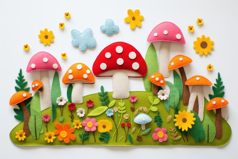 Photo of mushroom forest scene plant food art.