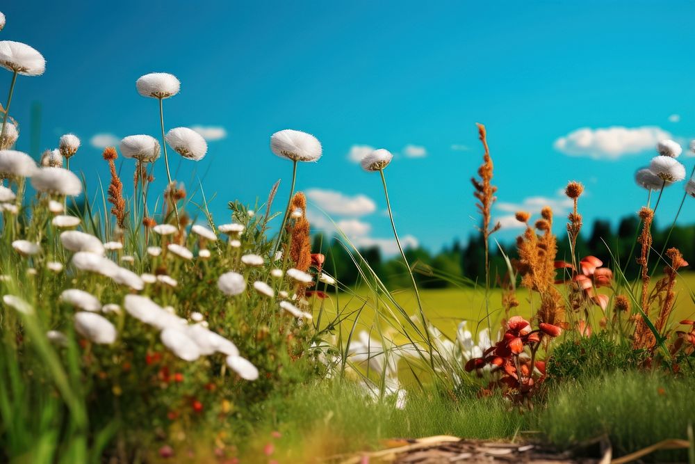  Natural meadow grassland landscape outdoors. AI generated Image by rawpixel.