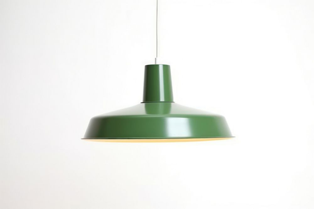 Space age green pendant lamp lampshade electricity illuminated.