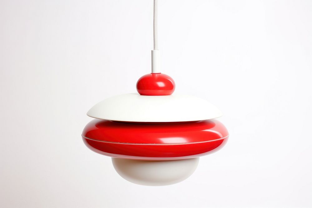 Space age red pendant lamp appliance lighting ceiling.