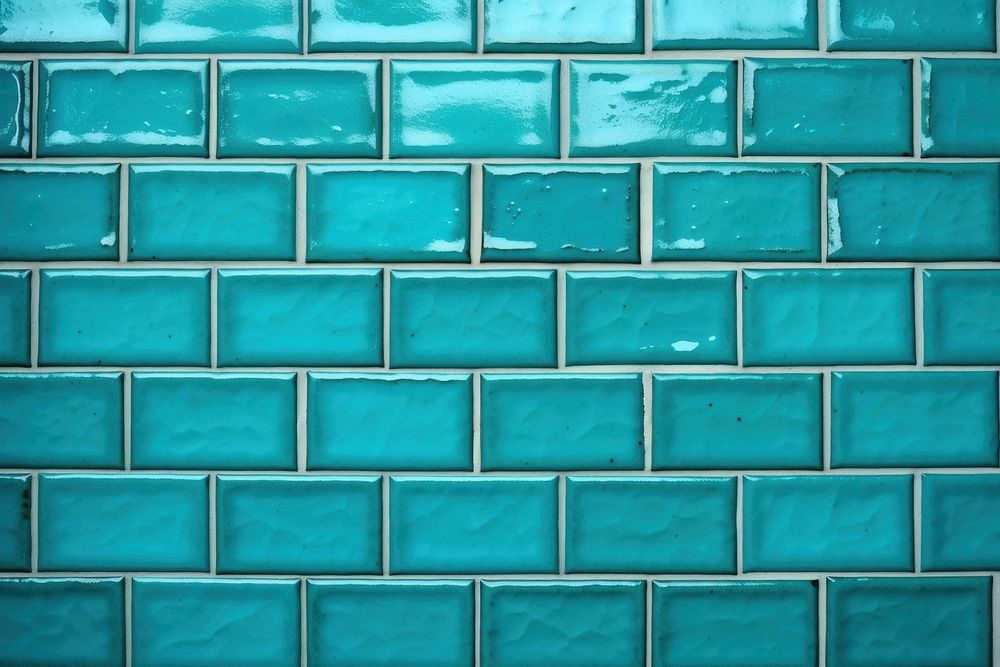  Square bathroom tile turquoise backgrounds brick. AI generated Image by rawpixel.