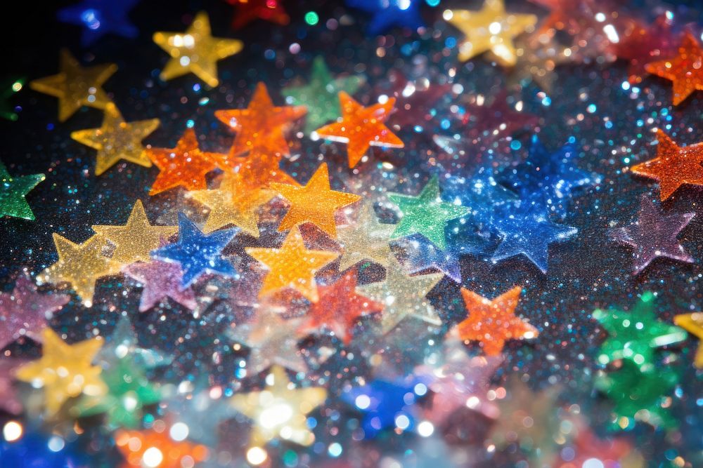  Stars glitter backgrounds illuminated. AI generated Image by rawpixel.