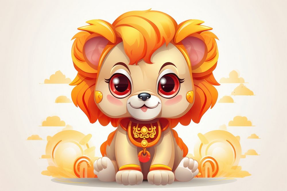  Lion cute representation creativity. AI generated Image by rawpixel.