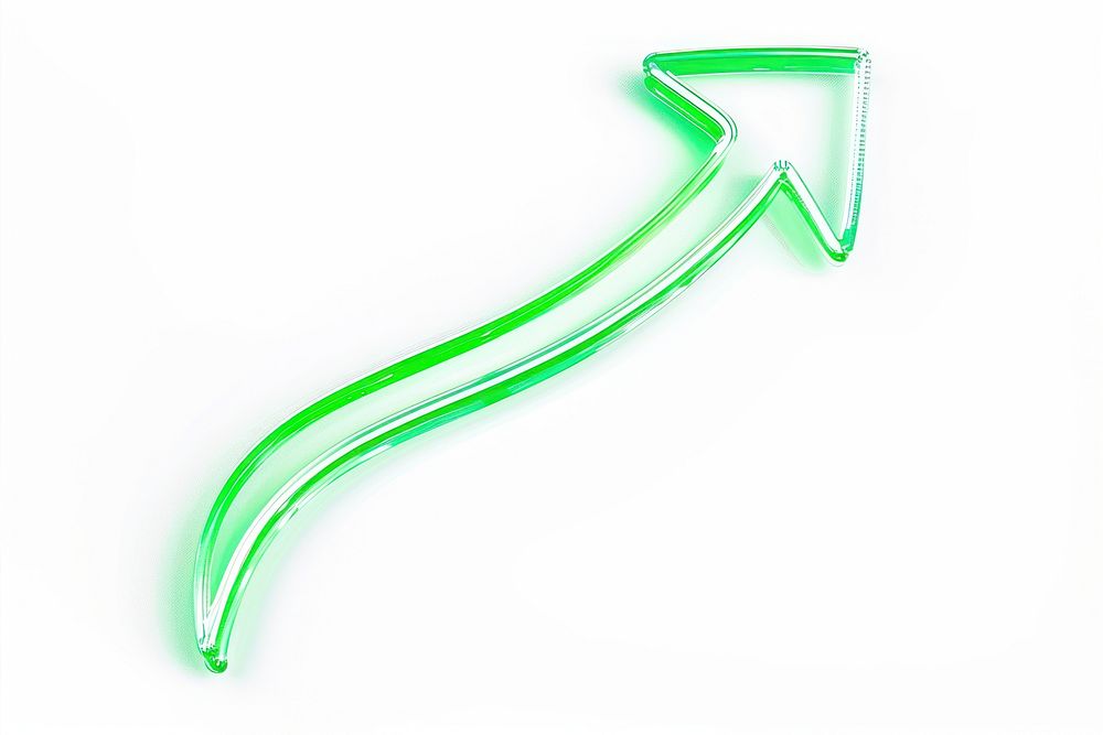 Curve arrow symbol green line.