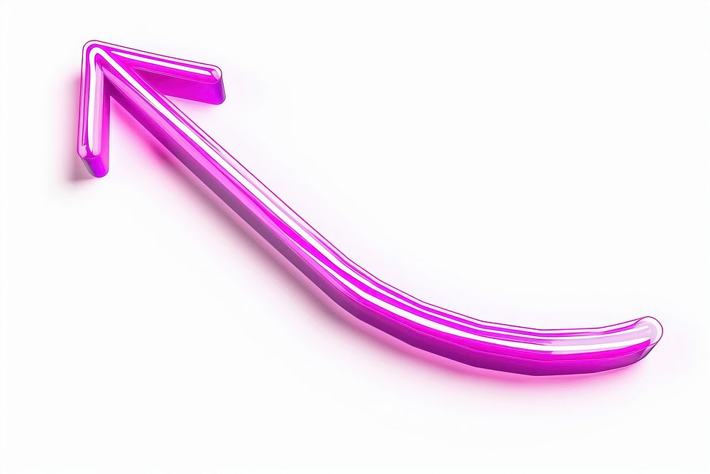 Curve arrow purple line neon.