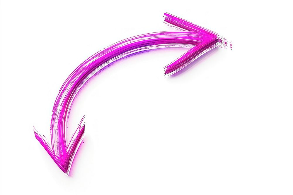 Curve arrow magenta purple line.