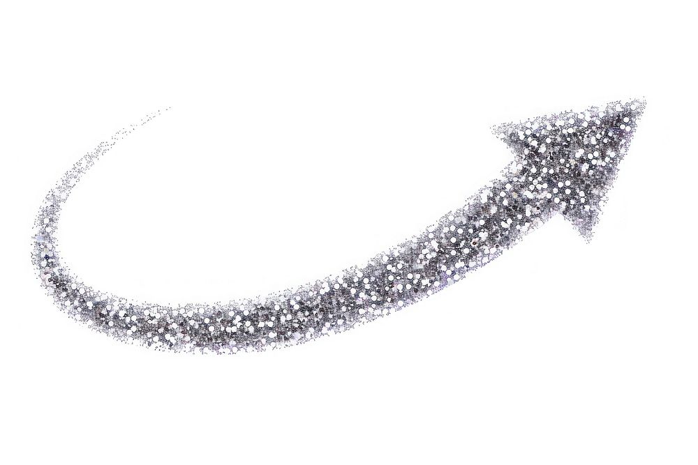 Curve arrow jewelry glitter white background.