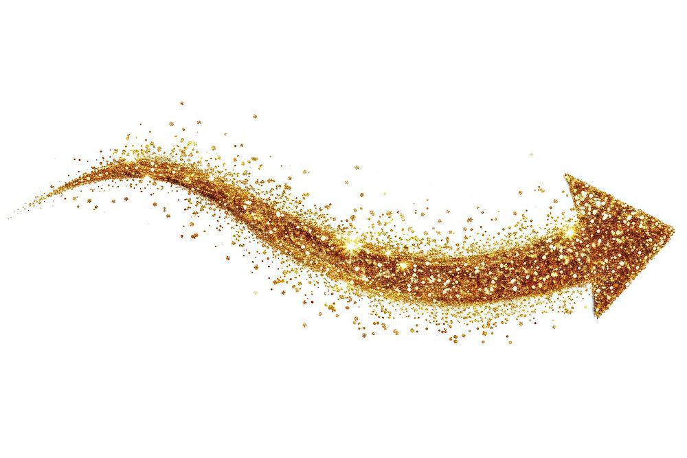 Curve arrow glitter gold line.